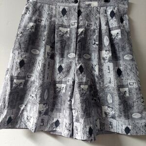 Dana Lee Shorts Vintage Gray Black Soft Microfiber Golf Pleated‎ 14 Sportswear